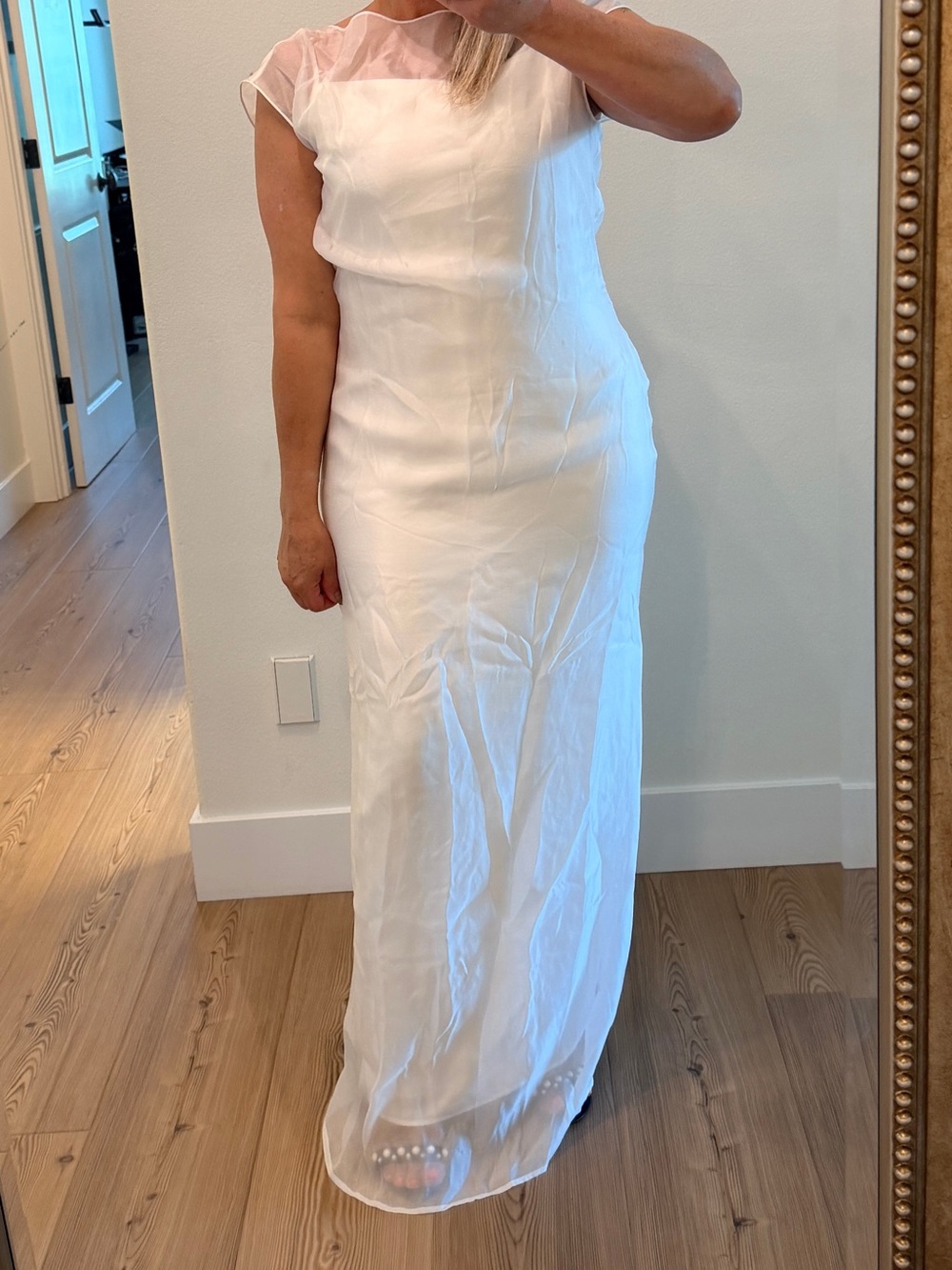 White Maxi Dress - Elegant Sleeveless Layered Gown
